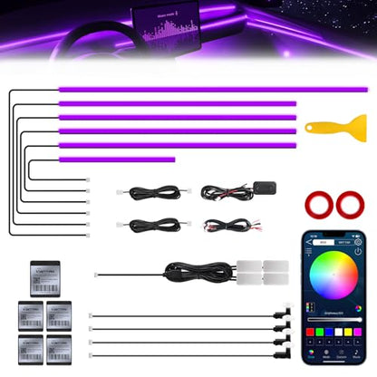 RGB Acrylic Interior Car LED Strip Light with Wireless APP (RGB Color 14 in 1)