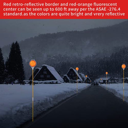 Reflectors for Driveway Entrance Orange Reflective Driveway Markers Snow Plow Markers Plow Markers 51 Inch Yellow Fiberglass Pole Double Sided Reflector for Driveway (Orange)