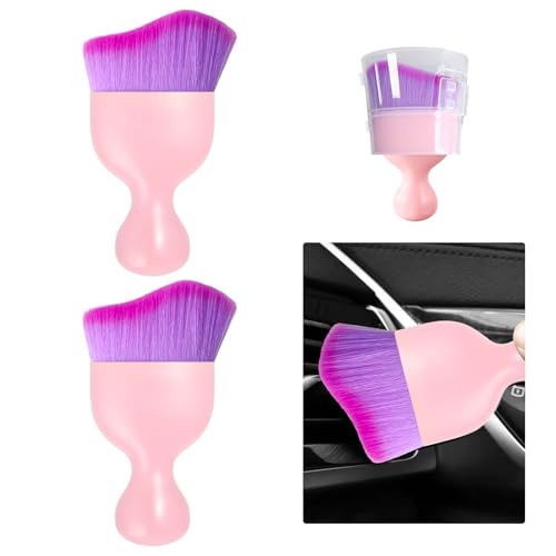 2 PCS Car Detailing Brush (Pink/Purple / 2 PCS)