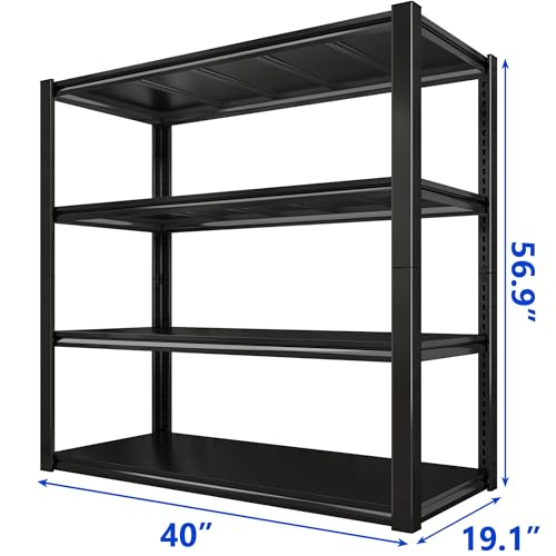 40" W Garage Shelving with Steel Panels for Basement Shed Warehouse