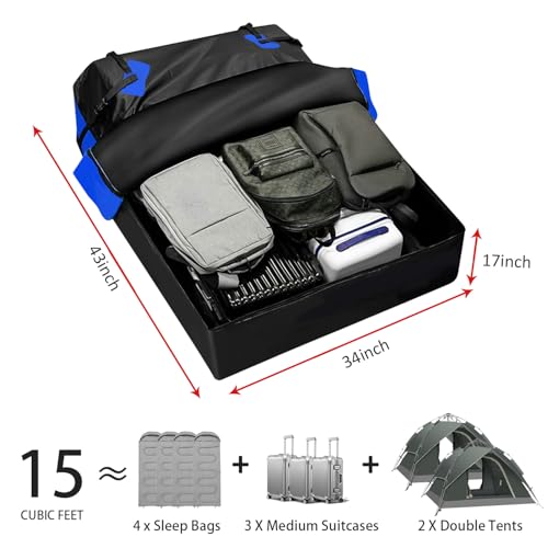 250LBS Universal Roof Rack Basket (Roof Basket with Bag and Net)