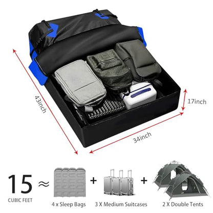 250LBS Universal Roof Rack Basket (Roof Basket with Bag and Net)