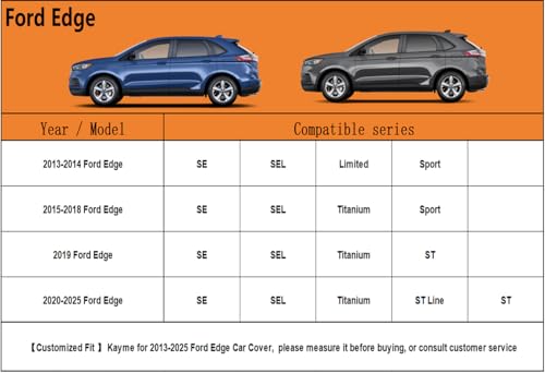6 Layers SUV Car Cover Custom Fit for Ford Edge（2013 (LM-Silver / Custom Fit Ford Edge)