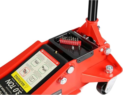 3 Ton Low Profile Floor Jack (Red - 3 Ton(Dual Pump), Lift 3.3"-18.5")
