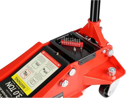 3 Ton Low Profile Floor Jack (Red - 3 Ton(Dual Pump), Lift 3.3"-18.5")