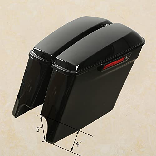 Motorcycle Stretched Saddlebags with Black Conversion Brackets Fit For Harley Softail Deluxe Heritage Softail 1984