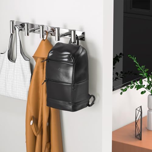 Wall Mounted Coat Rack ("T" Shape 5 Hooks - 1 Pack / Glossy)