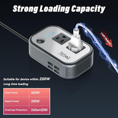 200W Car Power Inverter (Grey)