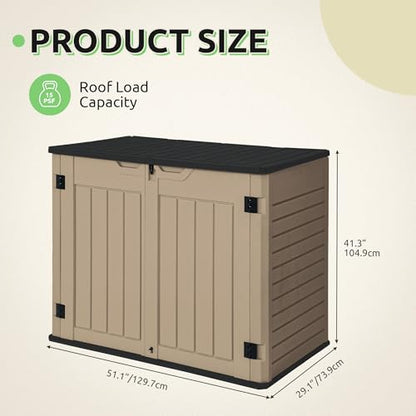 Horizontal Shed with Padlock Latch (Brown)