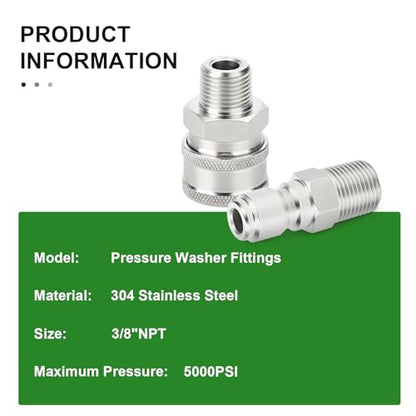 6PCS 304 Stainless Steel 3 (3/8"MNPT)