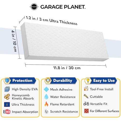 WP01 Garage Wall Protector for Car Door (White / 2 Pack)