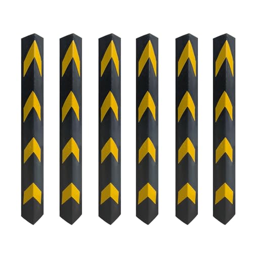 6 Pack 27" Rubber Corner Guard Protector for Parking Column Lot Garage Wall