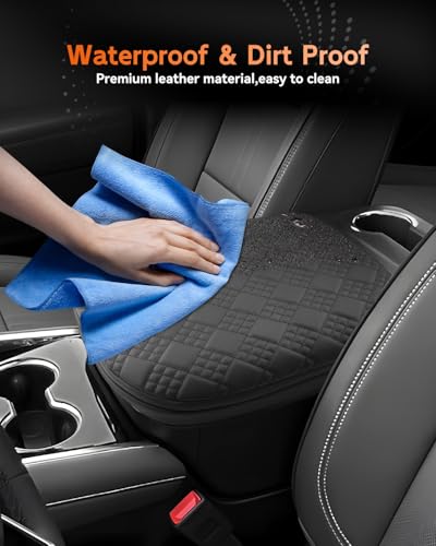 for 2025 2026 Chevrolet Suburban Center Console Cover Armrest Box Cover for Suburban (Suburban Thickened Black Leather Square)