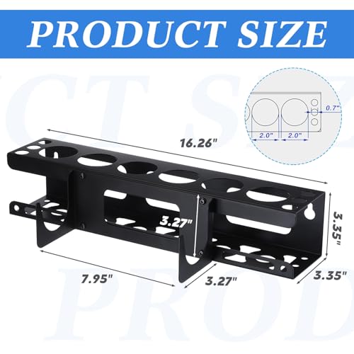 1 Pack Caulking Tube and Gun Holder 6 Slot 16.3 x 6.1 x 3.4 Inch Caulking Gun Storage Rack with Horizontally Base Sealant Organizer for Garage Workshop Work Van Wall Mounted Tubes and Nozzle (6 Slots)