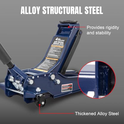Hydraulic Floor Jack with Dual Quick Lift Pump (New Sapphire Blue / 4 Ton / 2026 New Model)