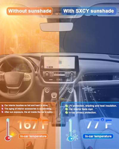 for 2024 2025 2026 Toyota Grand Highlander Windshield Sunshade for 2025 2026 Toyota Grand Highlander Accessories Sunshade Foldable Sun Shield 2025 2026 Grand Highlander Sunshade Sun Protector (2024-2026 Grand Highlander)