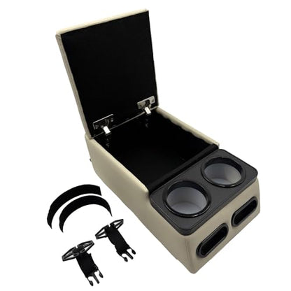 Car Center Console with Cup Holders (Beige)