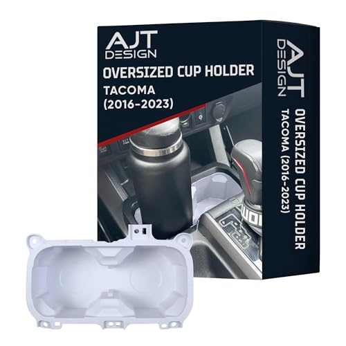 Oversized Cup Holder for Toyota Tacoma (White / Without Rubber Tray)