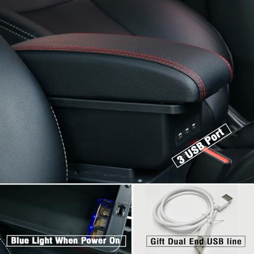 Car Armrest Box for Toyota Yaris (Red Line)