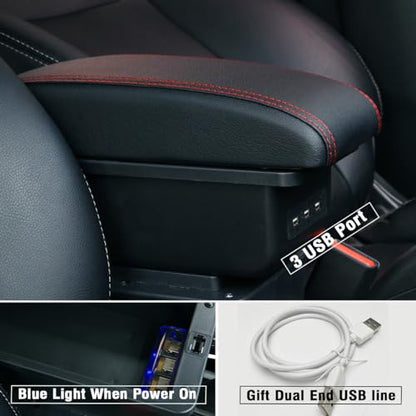 Car Armrest Box for Toyota Yaris (Red Line)