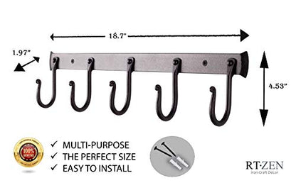 Classic Farmhouse Wall Mount Multi (J-Hook Rack of 5)