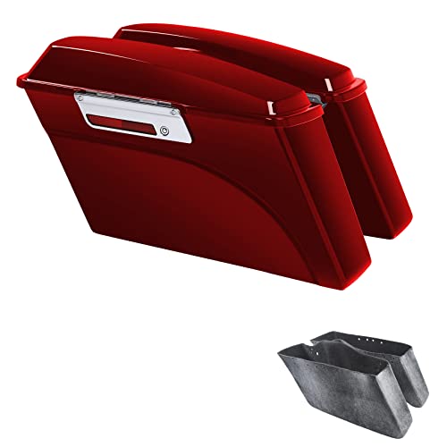 Motorcycle Saddlebags Hard Saddle Bags For Harley Touring 1993 (Red / Standard)