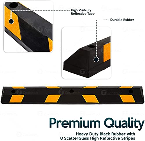 Parking Stopper for Garage Heavy Duty Rubber Parking Curb Stops 72” Garage Parking Stops 12 (12-Pack)