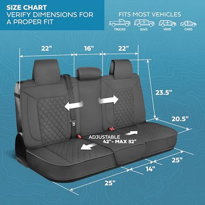 Curated Ashen Napa Leather Seat Covers for Cars & SUVs (Gray (Ashen) – Set / Full Set)