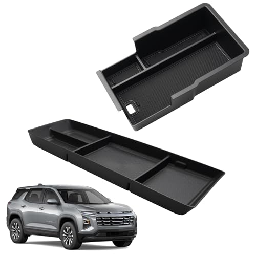 2025 Upgraded 2PCS Chevy Equinox Center Console Organizer and Lower Center Console Tray for 2025 2026 Chevrolet Equinox Interior Accessories Anti (25+ Equinox Organizer)