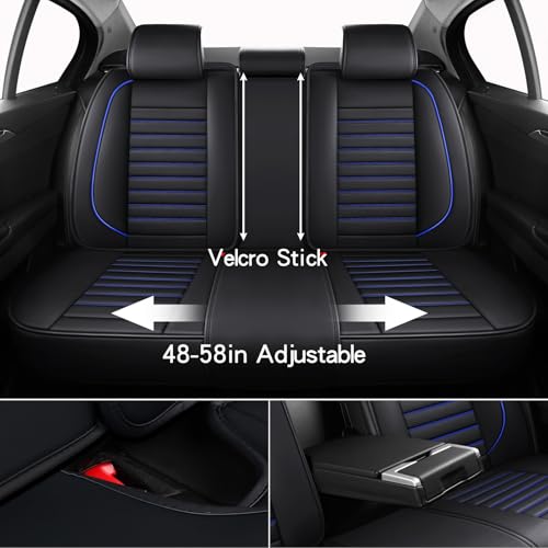 Leather Car Seat Covers Full Set (Blue/Full Set)
