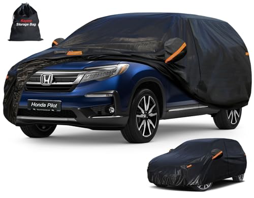 7 Layers Waterproof SUV Car Cover for Honda Pilot 2008 (PE-Black / Custom Fit Honda Pilot)
