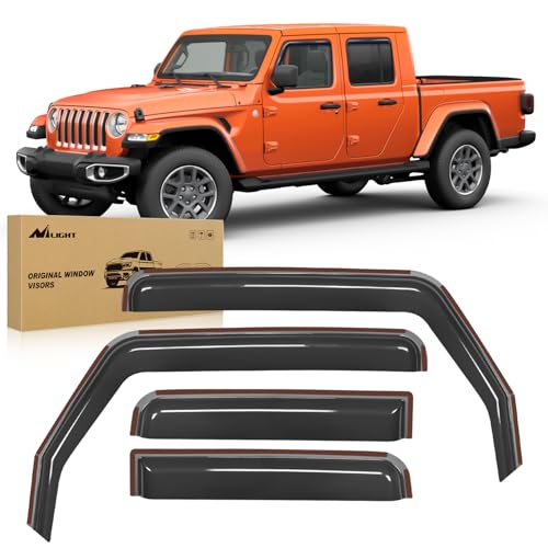in Channel Rain Guards for Jeep Gladiator 2020 2021 2022 2023 2024 2025 2026 Side Window Deflectors (Gladiator 2020-2026)