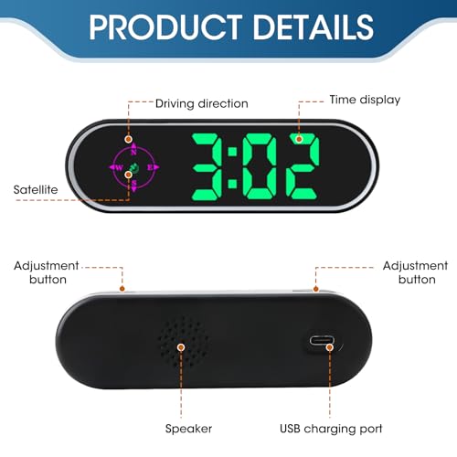 GPS Digital Speedometer for Car MPH (Colorful Digital Speedometer)