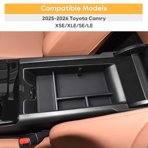 Center Console Organizer Tray for 2025 (2025-2026 Toyota Camry Center Black)