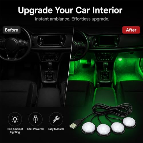 Car Interior LED Lights (Green)