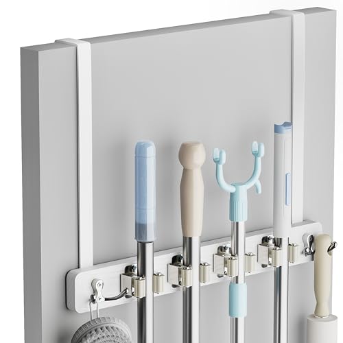 Broom Holder Door Mount (White)