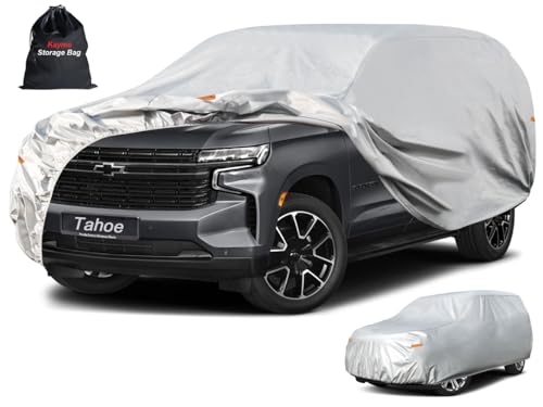 6 Layers Waterproof SUV Car Cover for Chevrolet Tahoe 2007 (LM-Silver / 19. Custom Fit Chevrolet Tahoe)