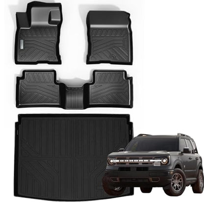 Floor Mats & Trunk Mat for 2021 (2021-25|For Bronco Sport|1st&2nd Row & Cargo)