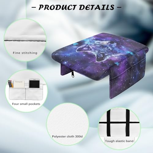 Galaxy Wolf Butterfly Car Center Console Armrest Cover Soft Armrest Cover Lid Non (Galaxy Wolf Butterfly)