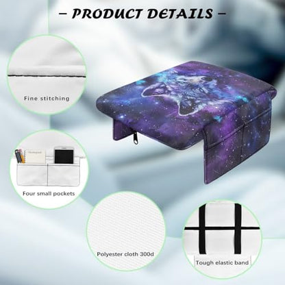 Galaxy Wolf Butterfly Car Center Console Armrest Cover Soft Armrest Cover Lid Non (Galaxy Wolf Butterfly)