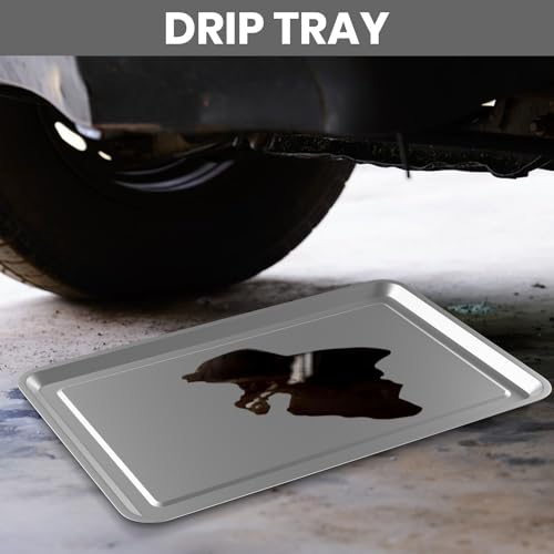 2 Pcs Under Car Oil Pans for Changing Oil (27.56 x 19.69 Inch)