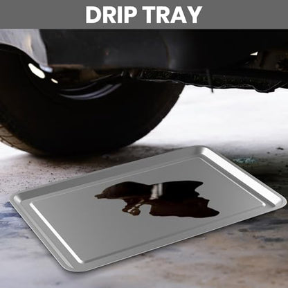 2 Pcs Under Car Oil Pans for Changing Oil (27.56 x 19.69 Inch)