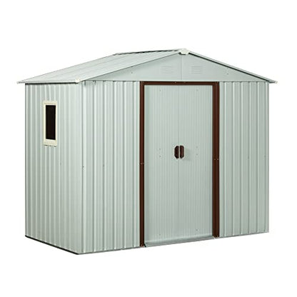 4x8 FT Outdoor Storage Shed (4x8 FT/Window / White)