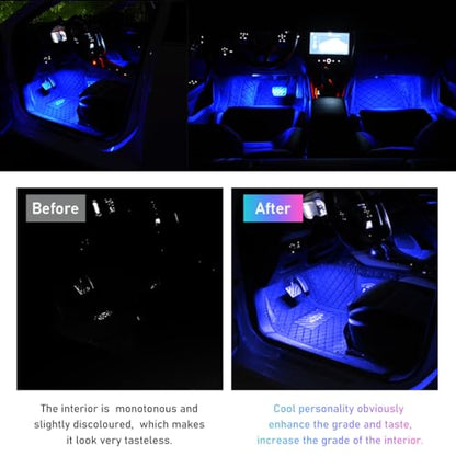 Car LED Strip Light (Connection Type: Cigarette Lighter / Blue-24 LEDs)