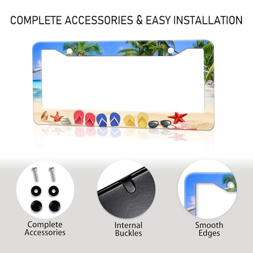 Beach Flip Flops License Plate Frame (Beach flip Flops)
