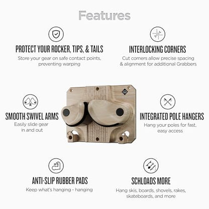 The OG Ski & Snowboard Wall Mount (Light Wood / Three Pack)