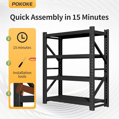 Garage Shelving Unit (Black / 19.7"D x 59.1"W x 78.7"H)