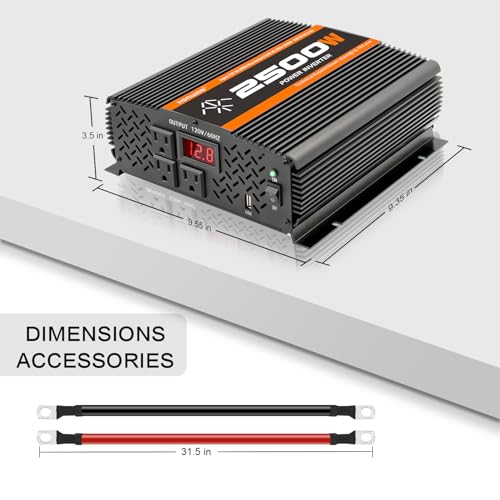 2500 Watt car Power Inverter 12V to 110V (S-2500)