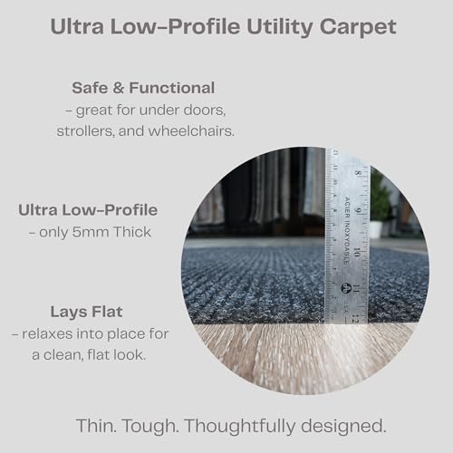 Ribbed Hallway Runner Rug (28inx62' / Black)