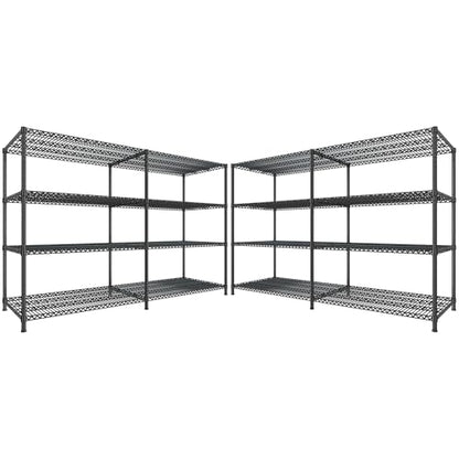 81.5''W Storage Shelves 3680LBS Garage Shelving Heavy Duty 4 Tier Metal Shelving Unit Adjustable Wire Shelf and Storage Pantry Shelves for Kitchen Garage